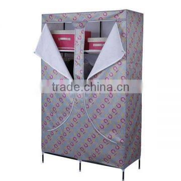 Two Doors Portable Cloth Wardrobe,Double Door Bedroom Color Wardrobe