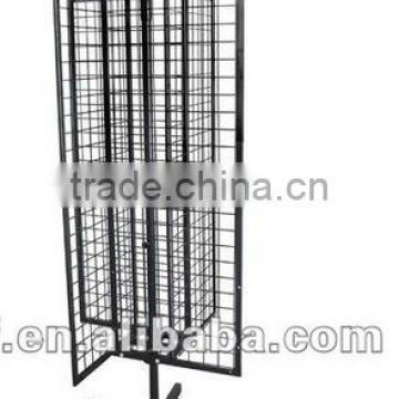 4 Way Metal Grid Spinner Display Stand with Sign Holder & 5-Prong Base Hot