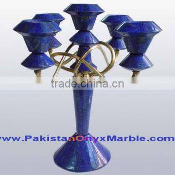 Excellent Quality Newly Modern CANDLE HOLDERS STANDS LAPIS LAZULI HANDICRAFTS photo-2