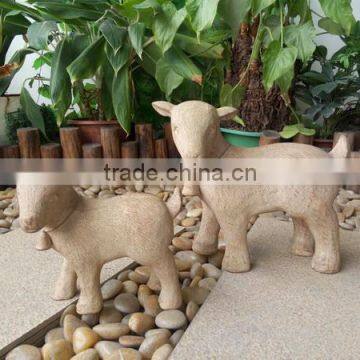Custom Handmade Fiberstone Garden Animals Sheep Statues photo-2