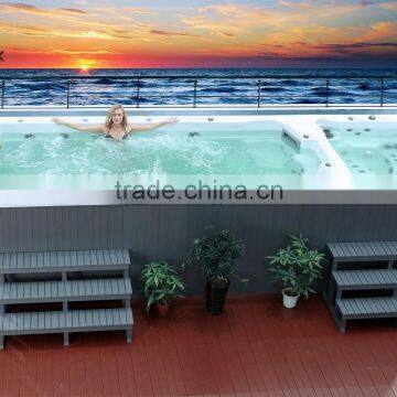 Acrylic Outdoor Spa Hot Tub Freestanding Swim Spa Pool CE Approved Large Swim Pool With Massage Function photo-4