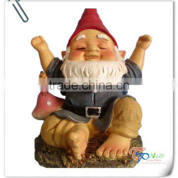 Popular cute mini wholesale funny garden slouching gnome with bird