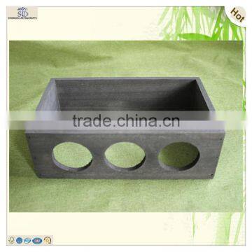 Black Color Three Compartments Wood Test Tube Rack photo-2