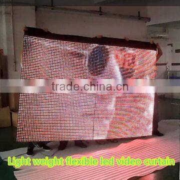 p25 black fireproof velvet fabric video curtain led display