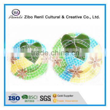 mosaic glass decorative plates for kitchen
