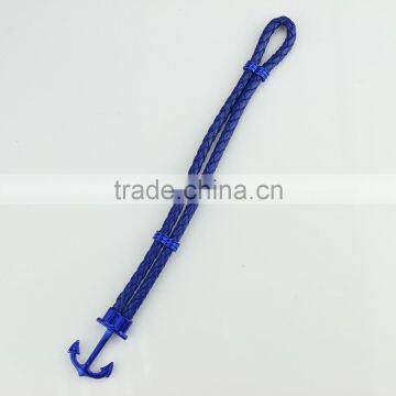 Wholesale Handmade Leather Anchor Bracelet for Men photo-2