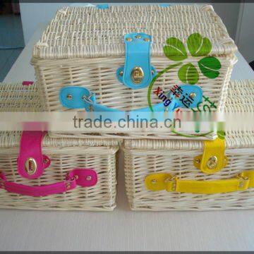 squel milk white wicker basket