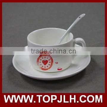 sublimation coated white porcelain small fancy coffee cup set