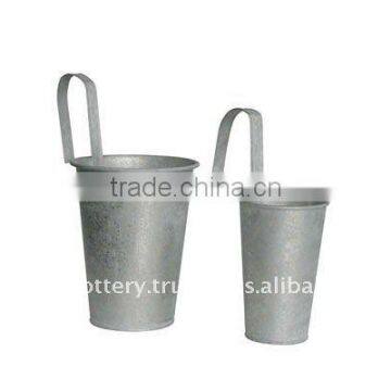 AQU Galvanized zinc vase,Galvanized zinc watering can , Zinc Pot Planter, zinc planter for gardening and household