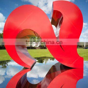 Outdoor Garden Modern Stainless Steel Two Heart Love Sculpture photo-4