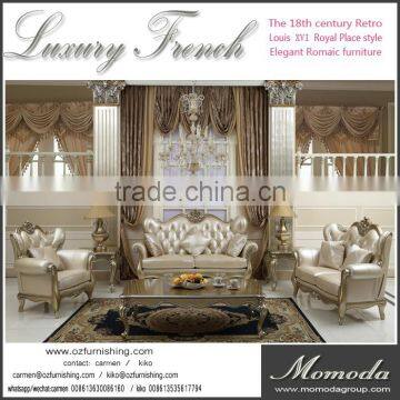 C-D1-2 Royal Luxury Fabric Couch Neoclassic Rococo Style French Solid Wood Fabric Sofa Chair Furniture photo-5