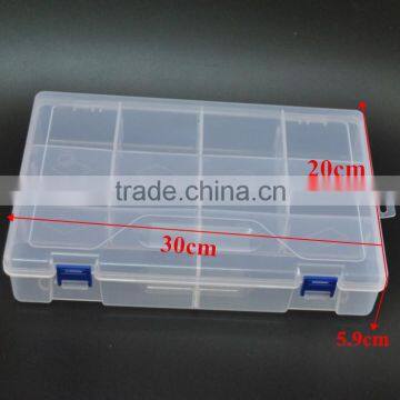 30x20cm Large PP Plastic 10 Compartments Transparent Adjustable Kits Tool Storage Box photo-2