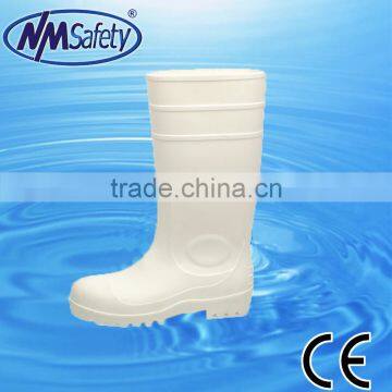 NMSAFETY high cut pvc rain boots/gum boots/cheap white rain boots