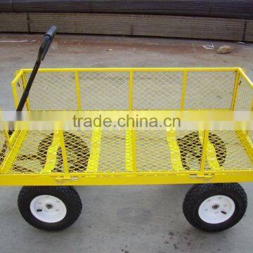 yellow color heavy duty steel garden cart