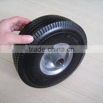 10 inch 3.5-4 puncture proof pu solid wheels