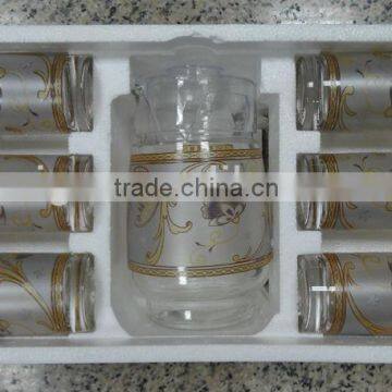 JK034 7pcs Glass Drinking Set with deco