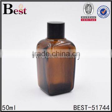 Square 50 ml Amber Glass Vial With Black Press Dropper photo-6