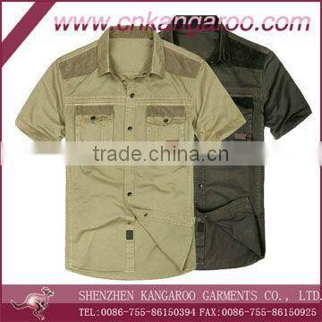 Men's spring & summer 100% cotton breathable short-sleeved tactical shirts