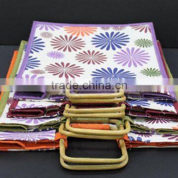 Jute Shopping Bag With Wodden Square Handle photo-2