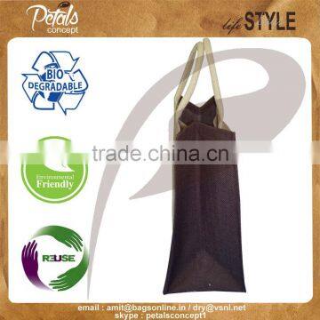 Six Bottle Jute Wine Bag With Partition for OEM - Made From pp Laminated Fabric photo-2