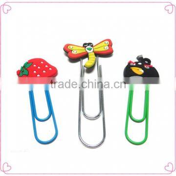 Cute beautiful assorted designs soft PVC paper clips bookmark