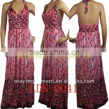 ladies maxi dresses,printed casual dress,strapless/spaghetti/halter