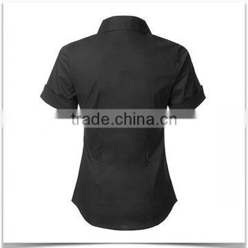 Ladies Office Uniform Design Shirt With Color Match Buttons for Closure photo-6