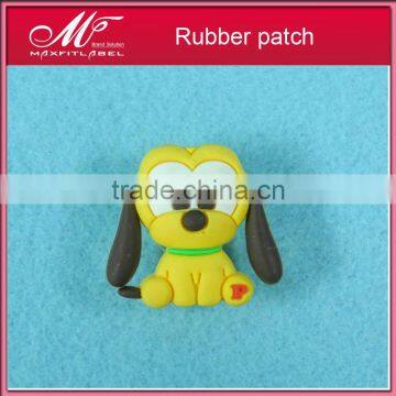 2017 custom 3D soft PVC logo rubber patch for garments,shoes and bags