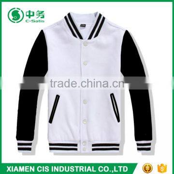 Popular Style Custom Logo Print Mens Black Plain Varsity Baseball Jacket for Sale photo-6