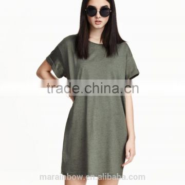 Good Quality 100% Cotton Plain Womens Loose Fit T Shirt Longline Short Sleeve T Shirt Wholesale T Shirt Dress