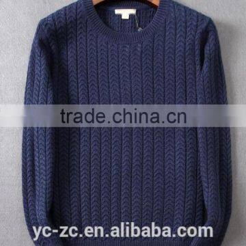 Deep Blue Pullover Crocheted Sweater for Man photo-1