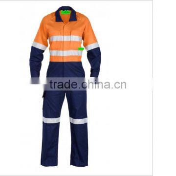Custom Cotton/Nylon Hi Vis Safety Coverall Workwear For Men
