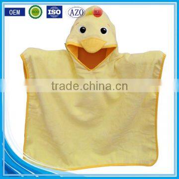 Embroidered Snuggle Custom Cotton Velour Animal Kids Hooded Poncho Towel photo-2