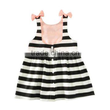 S17727A Wholesale Baby Little Girls Sleeveless Summer Striped Dress photo-3