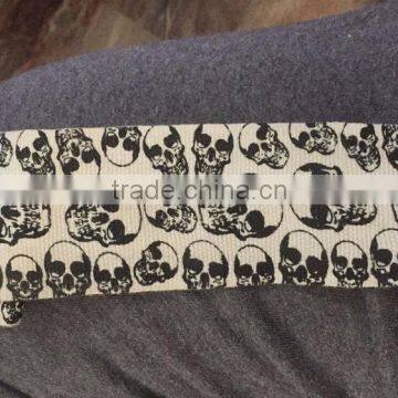 Black Skulls printed white hand wraps, custom printed bandage wear