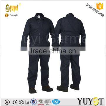 excellent safe black colour 100 cotton flame retardant coverall for oil and gas