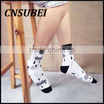 Customized Men and Women Student Cartoon Weather Rain Popular Candy Color Cotton Socks photo-5