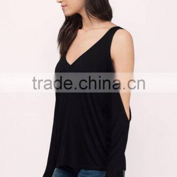 2017 Latest Fashion Design Sexy Women Clothing Black Lady Top photo-3