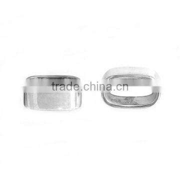 304 Stainless Steel Spacer Beads Oval Silver Tone photo-3
