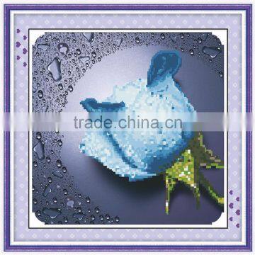 Custom Handmade Red Flower Pattern Embroidery Diamond Painting Cross Stitch Fabric Kit photo-5