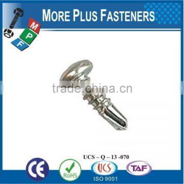 Made in Taiwan Carbon Steel Drilling Tek Screw Phillips Washer Head Tek Roofing Screw