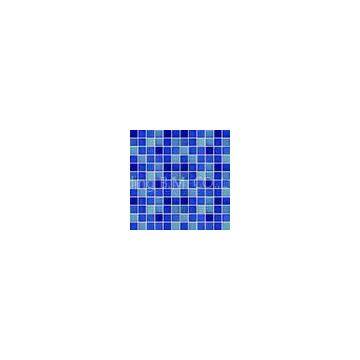 Blue / Green Glossy Ceramic Mosaic Tiles For Exterior Wall 23x23mm