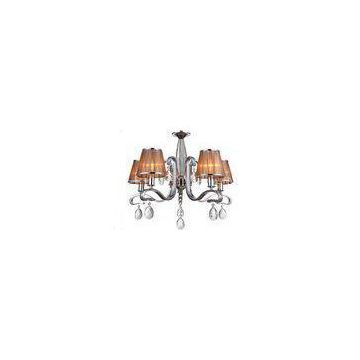 Chrome 5 Light Indoor Luxury Contemporary Chandeliers Light / Lamp With Fabric Shade