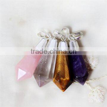 Healing Point Gemstone Beads Rock Divination Quartz Crystal Pendant For Necklace