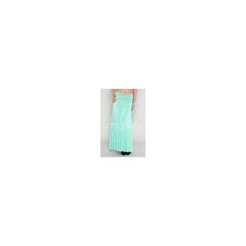 Customize Mint Stripe Long Casual Dresses Women Spandex Skirt Clothes