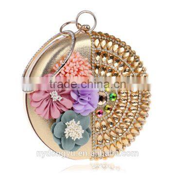 Blue Rhinostone Flower Clutch Bag /ygm Silver Gold Red Portable Purse Evening Bag / Gorgeous Bridal Wedding Purse Party Handbag photo-3