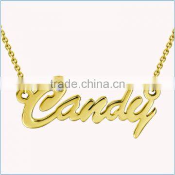 High Quality Stainless Steel Rose Gold Plated Diamond Inlay Name Necklace photo-5