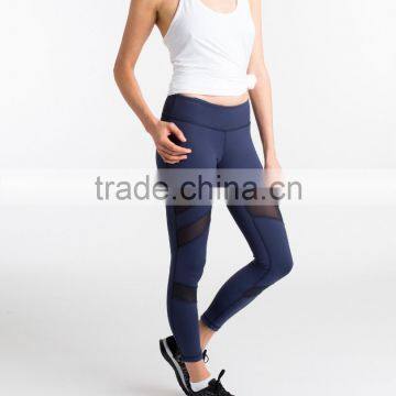 Wholesale fitness leggings mesh insert tight yoga pants for workout women