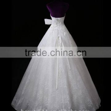 Hot Sale Embroidered A-Line Off-Shoulder Lace Wedding Dress F11701 photo-3