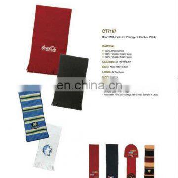 Polar fleece scarf promotional with emb logo